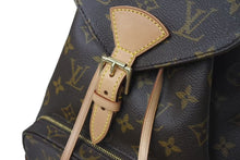 画像をギャラリービューアに読み込む, 極美品 LOUIS VUITTON ルイヴィトン モンスリMM バックパック リュック M51136 PVC レザー ブラウン ゴールド金具 中古 4c073585