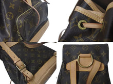 画像をギャラリービューアに読み込む, 極美品 LOUIS VUITTON ルイヴィトン モンスリMM バックパック リュック M51136 PVC レザー ブラウン ゴールド金具 中古 4c073585
