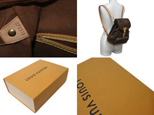 画像をギャラリービューアに読み込む, 極美品 LOUIS VUITTON ルイヴィトン モンスリMM バックパック リュック M51136 PVC レザー ブラウン ゴールド金具 中古 4c073585