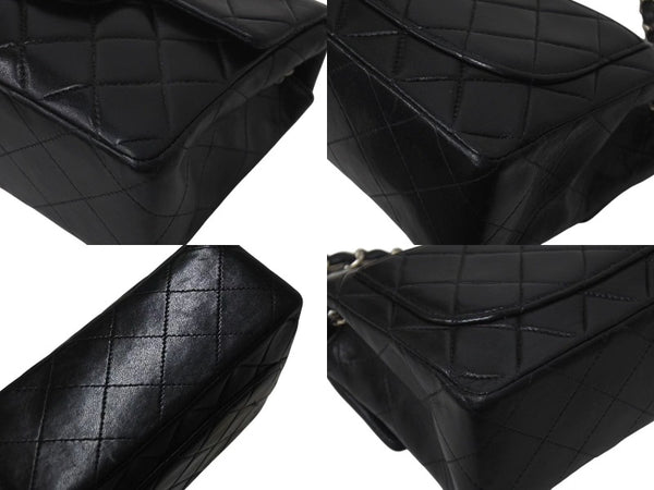 極美品 CHANEL シャネル 新型 ミニマトラッセ ブラック 黒 シルバーラムスキン ショルダーバッグ 17cm 6番台 中古 4c073594