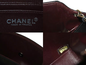 極美品 CHANEL シャネル 新型 ミニマトラッセ ブラック 黒 シルバーラムスキン ショルダーバッグ 17cm 6番台 中古 4c073594