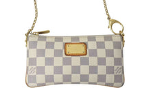画像をギャラリービューアに読み込む, LOUIS VUITTON ルイヴィトン ポーチ チェーン ワンショルダー N60027 ポシェットミラMM ダミエアズール ベージュ 美品 中古 4c073597