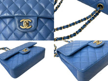 Load image into Gallery viewer, 極美品 CHANEL シャネル マトラッセ23 Wフラップ チェーン ショルダーバッグ ラムスキン27番台 ブルー ゴールド金具 中古 4c073604