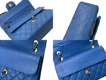 Load image into Gallery viewer, 極美品 CHANEL シャネル マトラッセ23 Wフラップ チェーン ショルダーバッグ ラムスキン27番台 ブルー ゴールド金具 中古 4c073604