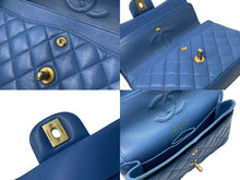 Load image into Gallery viewer, 極美品 CHANEL シャネル マトラッセ23 Wフラップ チェーン ショルダーバッグ ラムスキン27番台 ブルー ゴールド金具 中古 4c073604