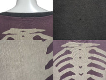 Load image into Gallery viewer, KAPITAL KOUNTRY キャピタル カントリー ボーン プリント 天竺 ビッグTシャツ 2TONE グレー パープル サイズF 美品 中古 4c073608