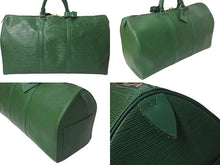 画像をギャラリービューアに読み込む, LOUIS VUITTON ルイヴィトン キーポル50 ボストンバッグ M42964 ボルネオグリーン エピレザー ゴールド金具 美品 中古 4c073610