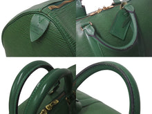 画像をギャラリービューアに読み込む, LOUIS VUITTON ルイヴィトン キーポル50 ボストンバッグ M42964 ボルネオグリーン エピレザー ゴールド金具 美品 中古 4c073610
