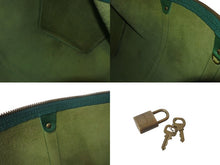 画像をギャラリービューアに読み込む, LOUIS VUITTON ルイヴィトン キーポル50 ボストンバッグ M42964 ボルネオグリーン エピレザー ゴールド金具 美品 中古 4c073610