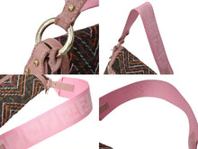 画像をギャラリービューアに読み込む, FENDI フェンディ ワンショルダーバッグ ズッカ柄 キャンバス スウェード ブラウン ピンク オレンジ ゴールド 美品 中古 4c073616