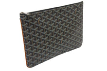 画像をギャラリービューアに読み込む, 新品同様 GOYARD ゴヤール セナMM クラッチバッグ SENAT2MMLTY01CL03P ブラック ブラウン PVC レザー 中古 4c073624