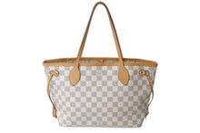 画像をギャラリービューアに読み込む, LOUIS VUITTON ルイヴィトン トートバッグ ネヴァーフルPM ダミエアズールキャンバス N41362 ホワイトゴールド金具 美品 中古 4c073628