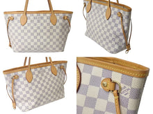 画像をギャラリービューアに読み込む, LOUIS VUITTON ルイヴィトン トートバッグ ネヴァーフルPM ダミエアズールキャンバス N41362 ホワイトゴールド金具 美品 中古 4c073628
