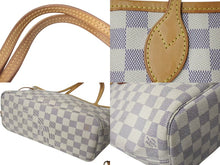 画像をギャラリービューアに読み込む, LOUIS VUITTON ルイヴィトン トートバッグ ネヴァーフルPM ダミエアズールキャンバス N41362 ホワイトゴールド金具 美品 中古 4c073628