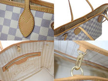 画像をギャラリービューアに読み込む, LOUIS VUITTON ルイヴィトン トートバッグ ネヴァーフルPM ダミエアズールキャンバス N41362 ホワイトゴールド金具 美品 中古 4c073628
