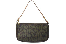 画像をギャラリービューアに読み込む, LOUIS VUITTON ルイヴィトン ポシェットアクセソワールモノグラムグラフィティ M92191 ハンドバッグ カーキ 美品 中古 4c073629