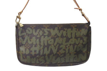 画像をギャラリービューアに読み込む, LOUIS VUITTON ルイヴィトン ポシェットアクセソワールモノグラムグラフィティ M92191 ハンドバッグ カーキ 美品 中古 4c073629