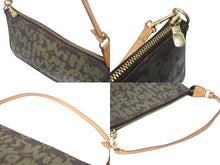 画像をギャラリービューアに読み込む, LOUIS VUITTON ルイヴィトン ポシェットアクセソワールモノグラムグラフィティ M92191 ハンドバッグ カーキ 美品 中古 4c073629