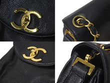 Load image into Gallery viewer, CHANEL シャネル ココマーク ショルダーバッグ 斜め掛けバッグ 3番台 イタリア製 キャビアスキン ブラック ゴールド 美品 中古 4c073630