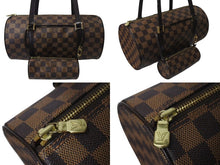 画像をギャラリービューアに読み込む, LOUIS VUITTON ルイヴィトン ハンドバッグ パピヨン30 ダミエキャンバス N51303 ブラウン ゴールド金具 美品 中古 4c073633