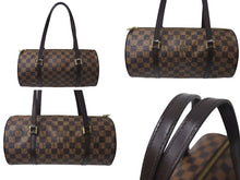 画像をギャラリービューアに読み込む, LOUIS VUITTON ルイヴィトン ハンドバッグ パピヨン30 ダミエキャンバス N51303 ブラウン ゴールド金具 美品 中古 4c073633