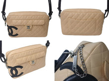 Load image into Gallery viewer, CHANEL シャネル ワンショルダーバッグ 9番台 カンボンライン ラムスキン ココマーク ベージュ シルバー金具 美品 中古 4c073638