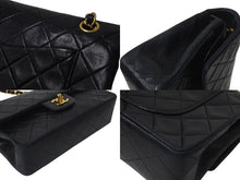 Load image into Gallery viewer, CHANEL シャネル マトラッセ23 Wフラップ チェーン ショルダーバッグ ラムスキン 2番台 ブラック ゴールド金具 美品 中古 4c073641