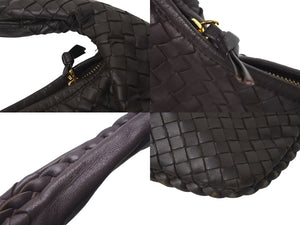 BOTTEGA VENETA ボッテガヴェネタ イントレチャート ホーボー ワンショルダーバッグ 115653-V0013 2040 ブラウン 美品 中古 4c073643