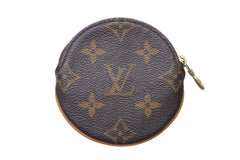 極美品 LOUIS VUITTON ルイヴィトン コインケース ポルトモネロン モノグラムミニキャンバス ブラウン M61926 円形 中古 4c073646