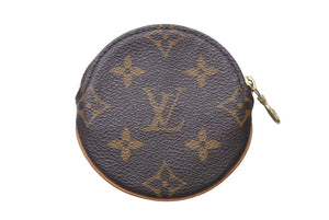 極美品 LOUIS VUITTON ルイヴィトン コインケース ポルトモネロン モノグラムミニキャンバス ブラウン M61926 円形 中古 4c073646