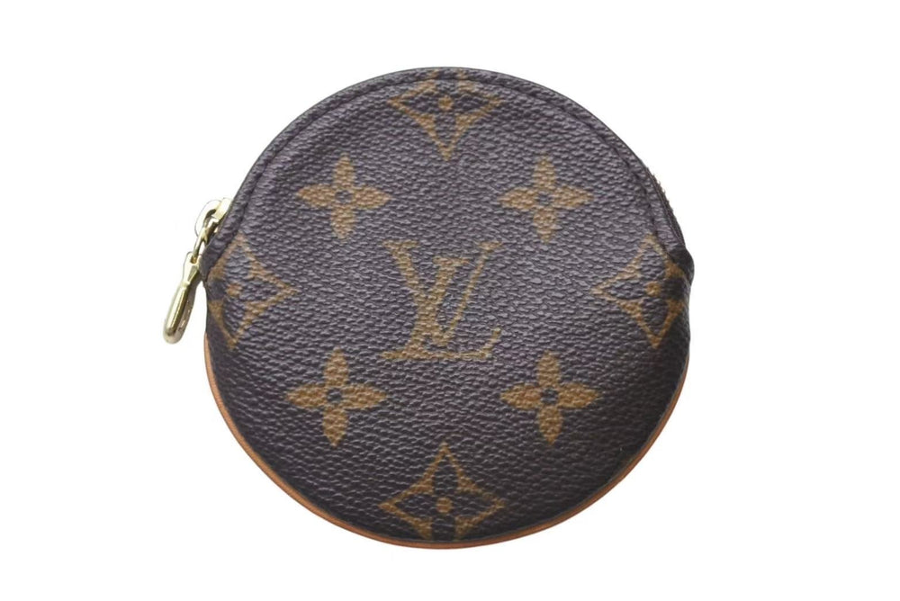Very Good Condition LOUIS VUITTON Coin Case Porto Moneron Monogram Mini Canvas Brown M61926 Round Used 4c073646
