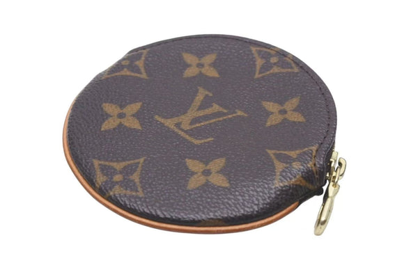極美品 LOUIS VUITTON ルイヴィトン コインケース ポルトモネロン モノグラムミニキャンバス ブラウン M61926 円形 中古 4c073646