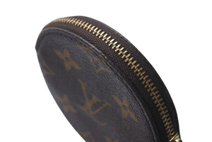 極美品 LOUIS VUITTON ルイヴィトン コインケース ポルトモネロン モノグラムミニキャンバス ブラウン M61926 円形 中古 4c073646