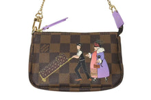 画像をギャラリービューアに読み込む, 新品同様 LOUISVUITTON ルイヴィトン イリュストレミニポシェット アクセソワールポーチ N63003 ブラウン パープル ゴールド 中古 4c073647