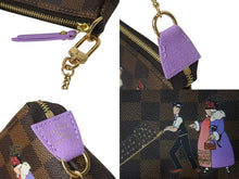 画像をギャラリービューアに読み込む, 新品同様 LOUISVUITTON ルイヴィトン イリュストレミニポシェット アクセソワールポーチ N63003 ブラウン パープル ゴールド 中古 4c073647