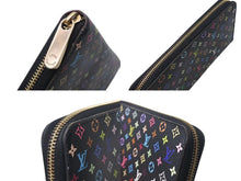 画像をギャラリービューアに読み込む, LOUIS VUITTON ルイヴィトン ジッピーウォレット 長財布 M60243 モノグラム マルチカラー ブラック 村上隆 美品 中古 4c073652