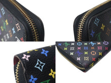 画像をギャラリービューアに読み込む, LOUIS VUITTON ルイヴィトン ジッピーウォレット 長財布 M60243 モノグラム マルチカラー ブラック 村上隆 美品 中古 4c073652