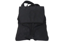 Load image into Gallery viewer, GUCCI グッチ GG柄 リュック バックパック デイバッグ イタリア製 002058 GGナイロン レザー ブラック 美品 中古 4c073656