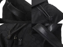 Load image into Gallery viewer, GUCCI グッチ GG柄 リュック バックパック デイバッグ イタリア製 002058 GGナイロン レザー ブラック 美品 中古 4c073656