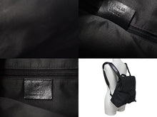 Load image into Gallery viewer, GUCCI グッチ GG柄 リュック バックパック デイバッグ イタリア製 002058 GGナイロン レザー ブラック 美品 中古 4c073656