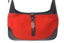 Load image into Gallery viewer, 極美品 GUCCI グッチ ワンショルダー ハンドバッグ フェルト レザー ブラック レッド 0013306 中古 4c073665