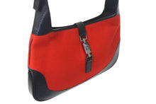 Load image into Gallery viewer, 極美品 GUCCI グッチ ワンショルダー ハンドバッグ フェルト レザー ブラック レッド 0013306 中古 4c073665