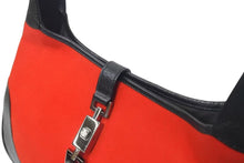 Load image into Gallery viewer, 極美品 GUCCI グッチ ワンショルダー ハンドバッグ フェルト レザー ブラック レッド 0013306 中古 4c073665