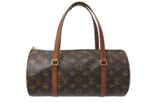 画像をギャラリービューアに読み込む, 極美品 LOUIS VUITTON ルイヴィトン ハンドバック パピヨン30 GM 筒型 モノグラム M51365 ゴールド金具 ブラウン 中古 4c073670
