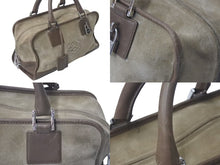 画像をギャラリービューアに読み込む, LOEWE ロエベ アマソナ28 ハンドバッグ 010403 アナグラムロゴ スウェード レザー ブラウン シルバー金具 良品 中古 4c073673