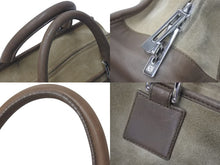 画像をギャラリービューアに読み込む, LOEWE ロエベ アマソナ28 ハンドバッグ 010403 アナグラムロゴ スウェード レザー ブラウン シルバー金具 良品 中古 4c073673