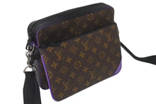 画像をギャラリービューアに読み込む, 極美品 LOUIS VUITTON ルイヴィトン モノグラム マカサー トリオ メッセンジャー ショルダーバッグ M46266 ブラウン パープル PVC レザー シルバー金具 中古 4c073682