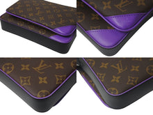 画像をギャラリービューアに読み込む, 極美品 LOUIS VUITTON ルイヴィトン モノグラム マカサー トリオ メッセンジャー ショルダーバッグ M46266 ブラウン パープル PVC レザー シルバー金具 中古 4c073682