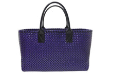 Load image into Gallery viewer, BOTTEGA VENETA ボッテガヴェネタ カバMM トートバッグ 115664 イントレチャート エナメル レザー パープル 世界限定500個 美品 中古 4c073684