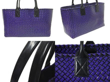 Load image into Gallery viewer, BOTTEGA VENETA ボッテガヴェネタ カバMM トートバッグ 115664 イントレチャート エナメル レザー パープル 世界限定500個 美品 中古 4c073684